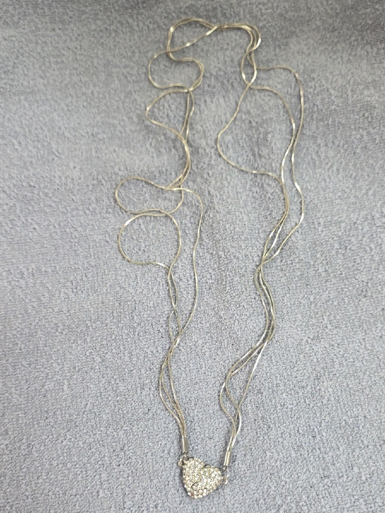 Jewelry - Sparkling Heart Pendant Necklace - Silver